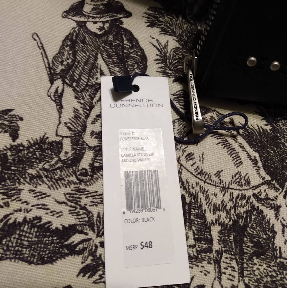 French Connection Adiana Monogram bucket shoulder bag camilla studs wall… - Picture 16 of 16